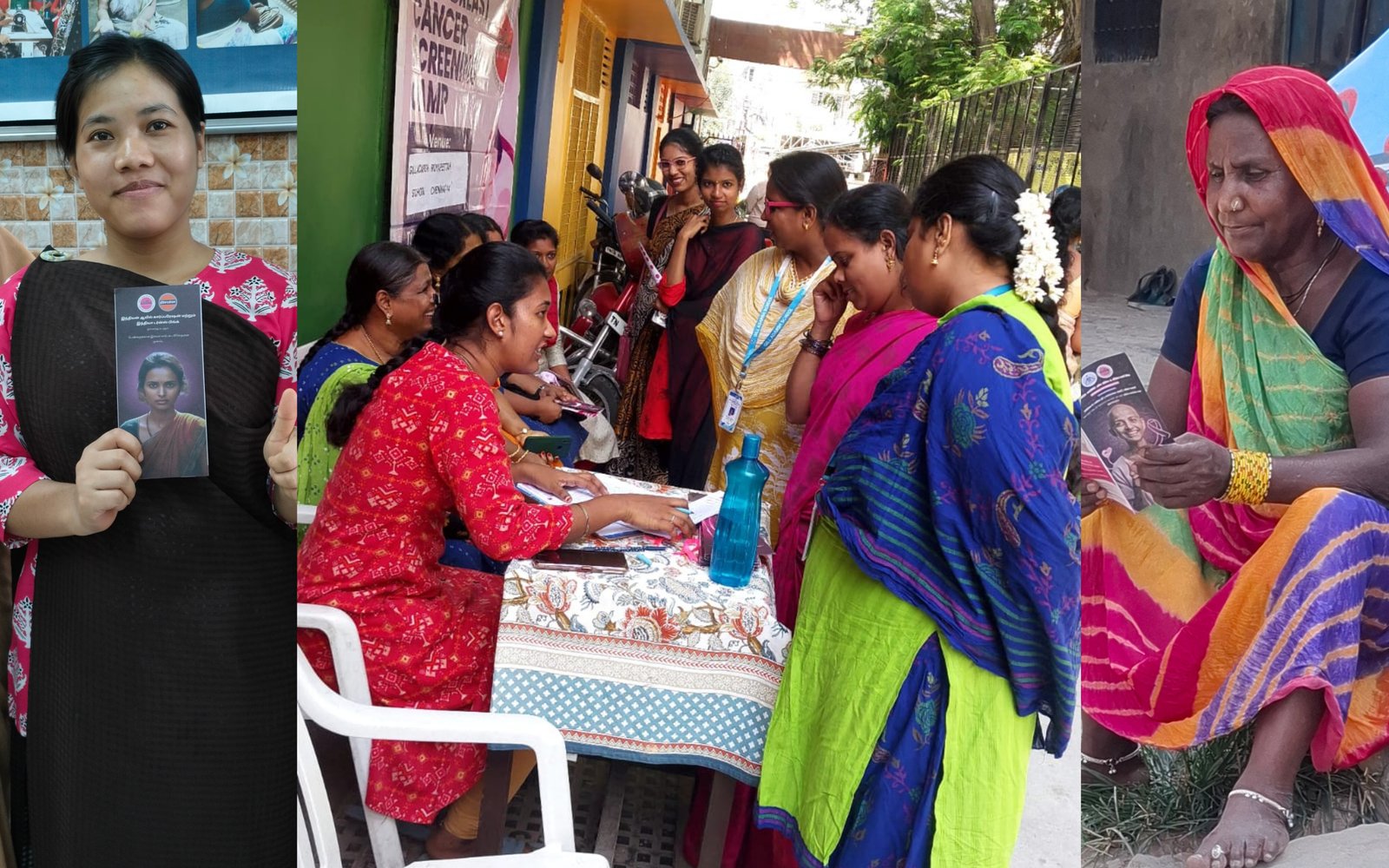 Participants signing in at the registration desk of an awareness camp